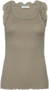 rosemunde Tanktop Babette Silk Top prachtige vintage kantafwerking aan...