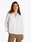 Tommy Hilfiger Klassieke blouse ESS LINEN V-NECK BLOUSE met rimpeling,...