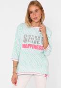 Zwillingsherz Longsleeve SMILE Happiness met zebrapatroon en frontmoti...