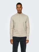 ONLY & SONS Schipperstrui ONSCOOPER REG 12 HALF ZIP HIGH NECK KNIT