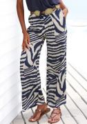 Lascana Palazzobroek met dierenprint, instapbroek, wide-leg, modieus