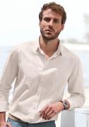 John Devin Overhemd met lange mouwen In linnen look, Gestreept overhem...