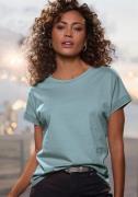 Lascana Shirt met korte mouwen Met glinsterend strass-ontwerp op de ar...
