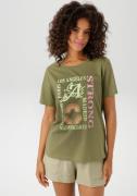 Aniston CASUAL T-shirt met kleurharmonieuze frontprint van foliedruk