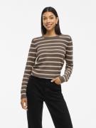 Vila Trui met ronde hals VIDALO O-NECK L/S STRIPE KNIT TOP- NOOS