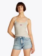 TOMMY JEANS Top met spaghettibandjes TJW SCRIPT STRAPPY TOP in riblook...