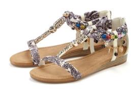 Lascana Sandalen Zomerschoen, sandaal, met sierketting en sierstenen i...