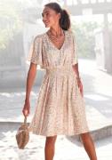 Lascana Zomerjurk met dierenprint en vleermuismouwen, satijnlook, elas...