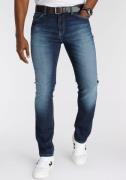 DELMAO Stretch jeans Reed rechte pijpsnit, used-look-wassing, lage tai...
