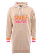 Zwillingsherz Sweatjurk met capuchon, voorborduursel, met zak en neonp...