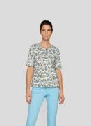 Rabe Shirt met ronde hals met rits en bloemmotief