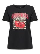 Only Shirt met korte mouwen ONLANE LIFE S/S BERRY PRINT TOP CS JRS