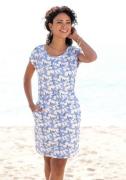 Beachtime Jerseyjurk met bloemenpatroon en zakken, zomerjurk van katoe...