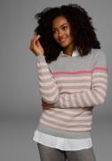 AJC Gestreepte trui met modieuze contraststrepen