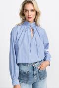 Rich & Royal Blouse met lange mouwen Met speelse strik aan de halsopen...