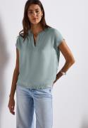 STREET ONE Blouse met korte mouwen Hals met split