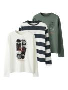 Name It Shirt met lange mouwen NKMNIKOLAI 3P LS TOP (set, 3-delig)