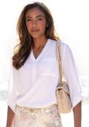 Lascana Blouse zonder sluiting met 3/4-mouwen en knoopsluiting, damesb...
