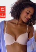 Petite fleur Push-up-bh uit schattig hartjes-mesh met elegante spaghet...