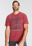 Man's World T-shirt korte mouwen, gemêleerde look, ronde hals
