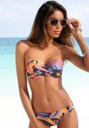 Sunseeker Beugelbikini in bandeaumodel Allis met bladdessin