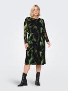 ONLY CARMAKOMA Chiffon jurk CARFOREST LIFE LS BOATNECK BLK DRESS JRS