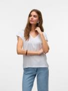 Vero Moda Shirt met korte mouwen VMLUNA SS V-NECK TEE JRS NOOS