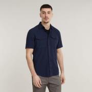 G-Star RAW Overhemd met korte mouwen Marine Slim Shirt met opgestikte ...