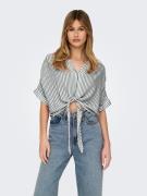 Only Blouse met korte mouwen ONLPAULA LIFE S/S TIE SHIRT WVN NOOS