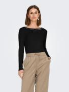 Only Gebreide trui ONLVENICE – Gebreide trui met pareldetail en ronde ...