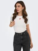Only Shirt met korte mouwen ONLDANIELLA S/S RIB TOP CS JRS