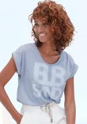 Elbsand T-shirt Eldis met logoprint, korte mouwen shirt van katoenmix,...
