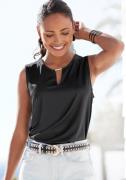 Lascana Tanktop van gladde jerseykwaliteit met cut-out, elegant zomert...