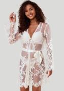 Lascana Kimono van prachtige eyelash-kant, sexy lingerie, verleiding o...