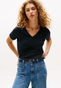 Tommy Hilfiger T-shirt SLIM CODY V-NK SS met V-hals en strepen
