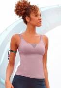 active by Lascana Functioneel shirt met beschreven bandjes en meshinze...