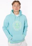 Zwillingsherz Hoodie Anker & Moin met neongele contrasterende naad