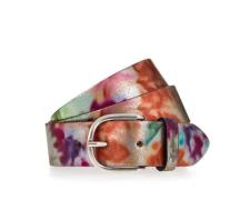 MUSTANG Leren riem Met bloemendruk en sluiting in Zilverkleurig gepoli...