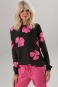 Aniston SELECTED Blouse zonder sluiting met bloemenprint en gestreepte...