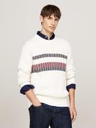 Tommy Hilfiger Trui met ronde hals GLOBAL STRIPE CHUNKY RIB C NK met o...