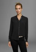 AJC Overhemdblouse met details van imitatieleer