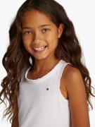 Tommy Hilfiger Tanktop ESSENTIAL RIB LACE TANK TOP met kant, met logo-...