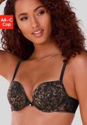 Lascana Push-up-bh met beugel van modieus leeuwen-mesh en kant, sexy l...