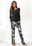s.Oliver RED LABEL Beachwear Pyjama met gebloemde pyjamabroek (2-delig...