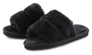 Vivance Slippers Pantoffel, pluche pantoffels, mule, open schoen,