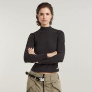 G-Star RAW T-shirt Asymmetric Zip Cropped Slim Mock