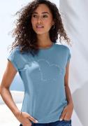 Lascana Shirt met korte mouwen Met Lascana hartprint van zachte viscos...