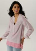 Aniston SELECTED Lange blouse met rankenpatroon en randprint aan de zo...