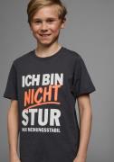 KIDSWORLD T-shirt Ich bin nicht stur Korte mouwen, met ronde hals, met...
