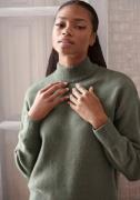 Lascana Gebreide trui -Lounge Pullover met staande kraag en ribboorden...